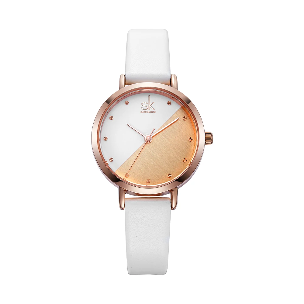 

SHENGKE Women's Watches Fashion Leather Wrist Watch Vintage Ladies Watch Irregular Clock Mujer Bayan Kol Saati Montre Feminino