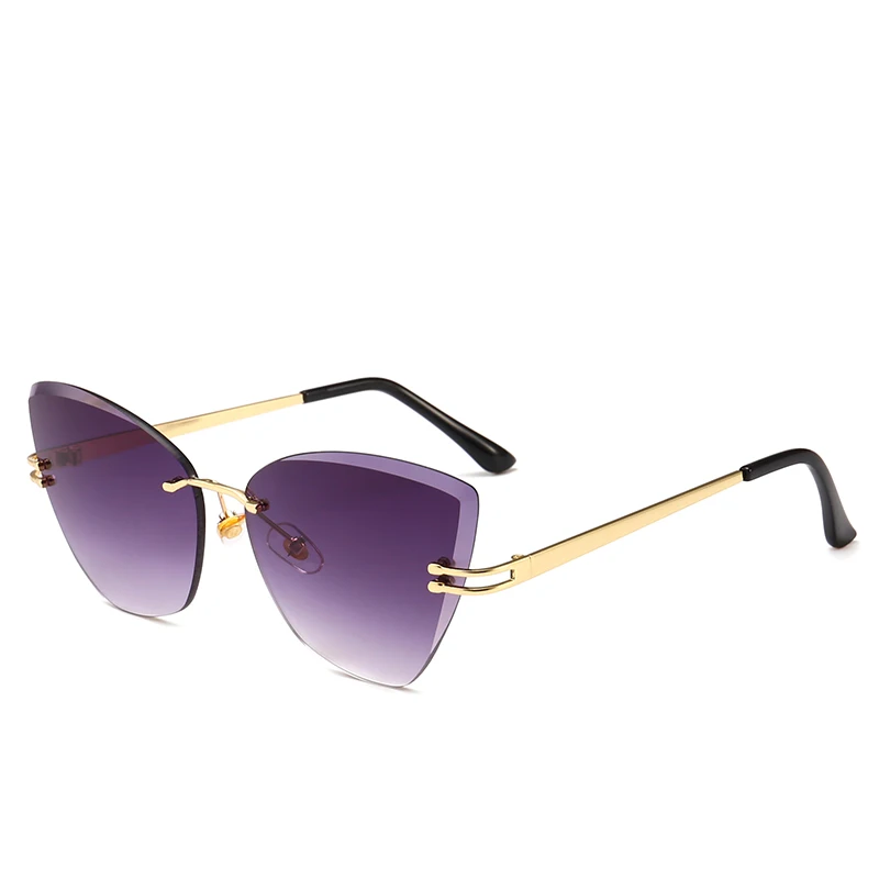 

Fashion women cat eye metal frame sunglasses vintage rimless eyeglasses, Custom color