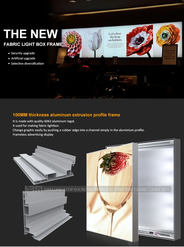 Advertising Fabric Light Box Lighted Panel Billboard Textile Led