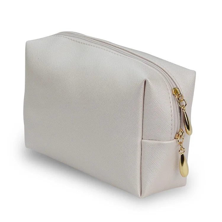 

cheap white custom logo new Korean cosmetic bag portable storage wash clutch toiletries makeup bag