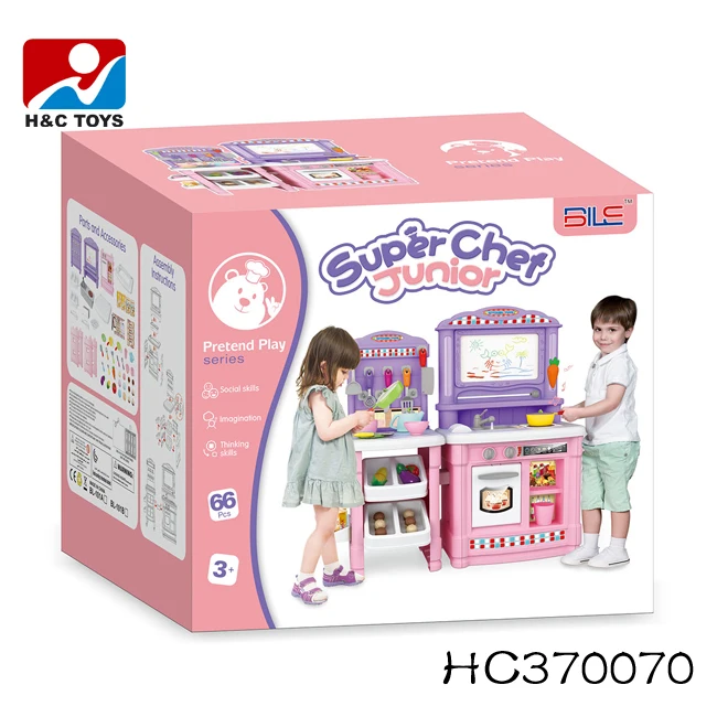 pink colour kitchen set toy