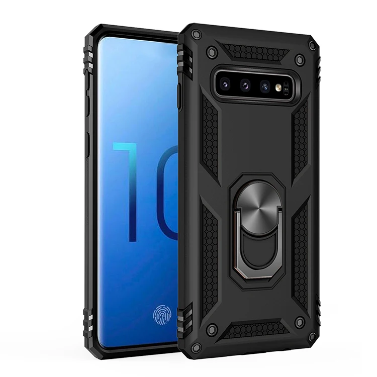 2019 Hot Selling Products Metal Ring Kickstand Shockproof Design For Samsung S10 Armor Phone Case Cover
