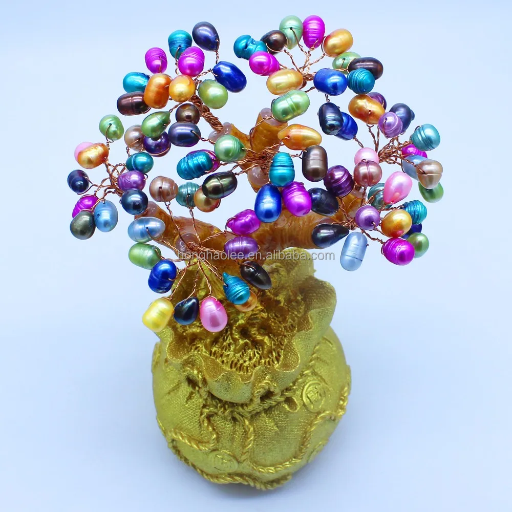 

Spring tree gift pearl tree crafts colorful natural freshwater cultured pearls oyster