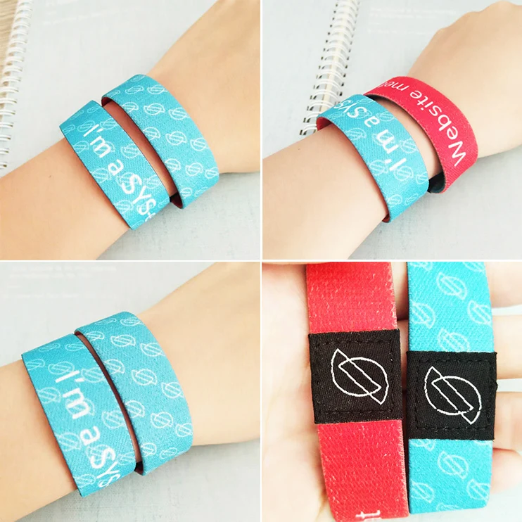 Custom Elastic Fabric Polyester Bracelet Event Wristband For Party With Logo Buy Woven