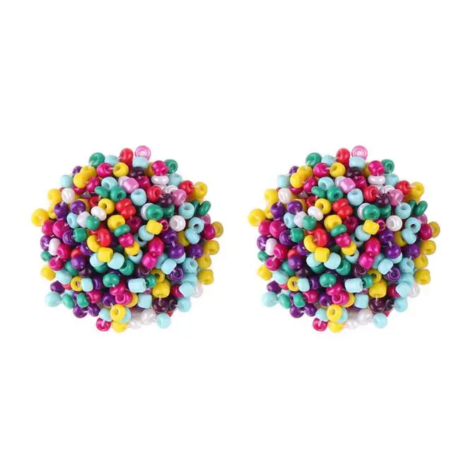 

Fashion Bohemian Bead Stud Earrings, Colorful m black;white..