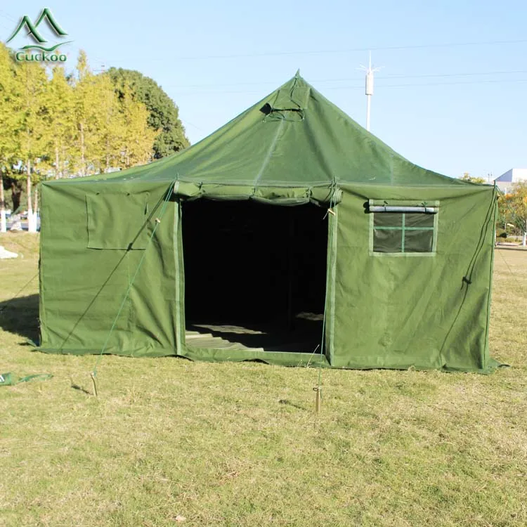 

Outdoor Winter Army Green Military Camping Tent with Canvas Fabric, Army green or cuatomized