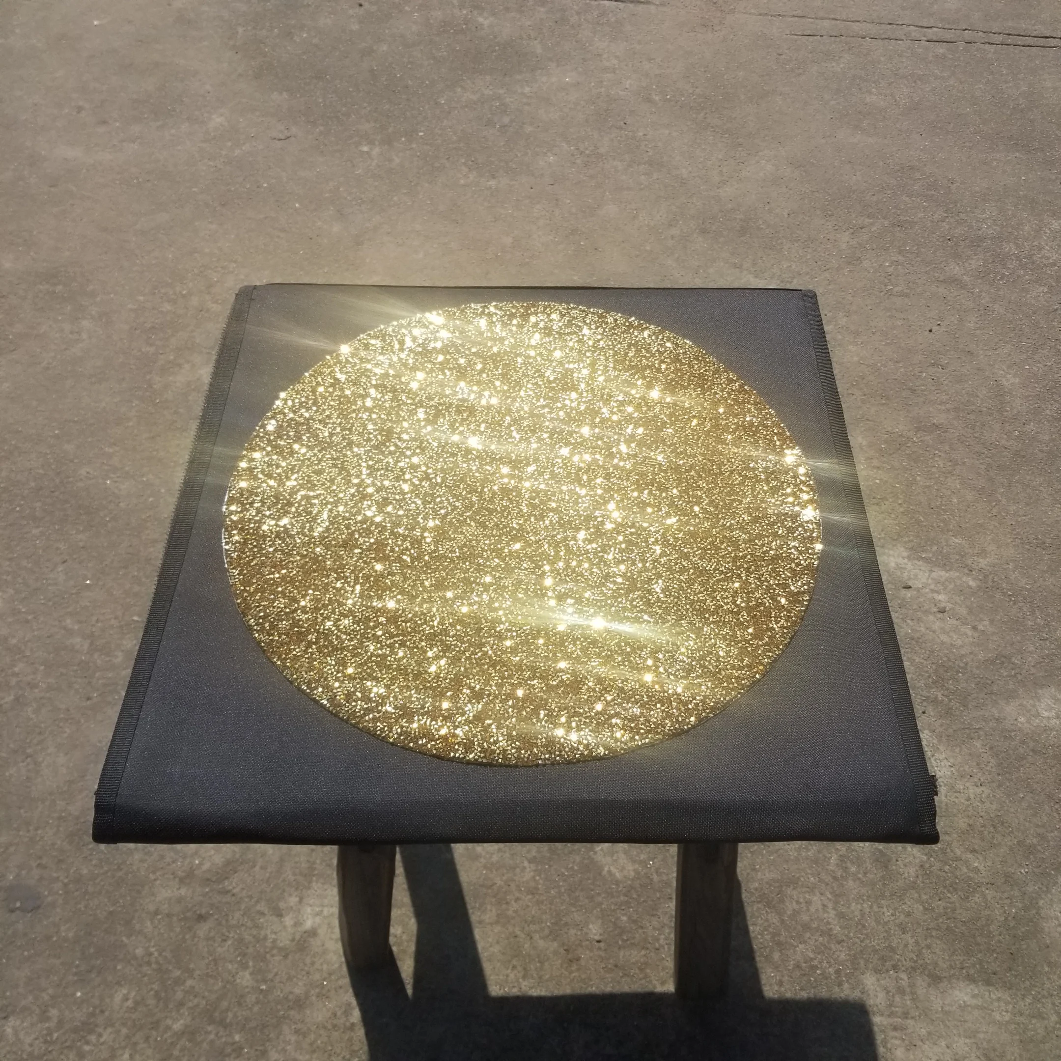 Home Decoration Luxury Sparking Rhinestone Silver Gold Round Placemats