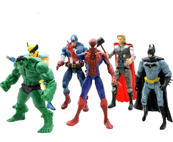  6 pcs /set  6"The Avengers 18cm marvel Captain America Thor hulk Iron man the Action Figures Toy Gifts Toys Action Figures