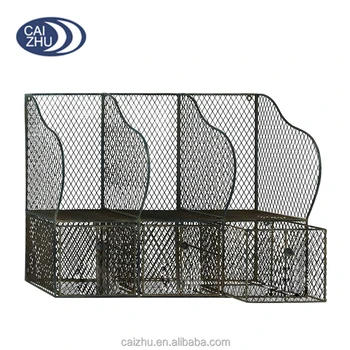 Wall Mount Metal Wire Mesh Storage Organizer With Drawers Buy