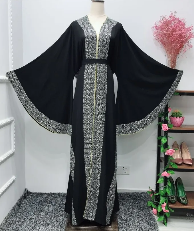 

Luxury modern high quality new design Dubai style wholesale muslim women sequin abaya dubai, Wine red;pink;black