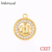 

factory price round Religious Islamic Allah Muslim bling Rhinestone Jewelry pendants for necklaces & bracelets