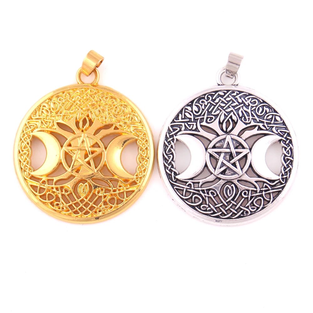 

P646 Trade Assurance Vintage Moon Goddess Wicca Magic Pendant Viking Tree Amulet Jewelry Accessories