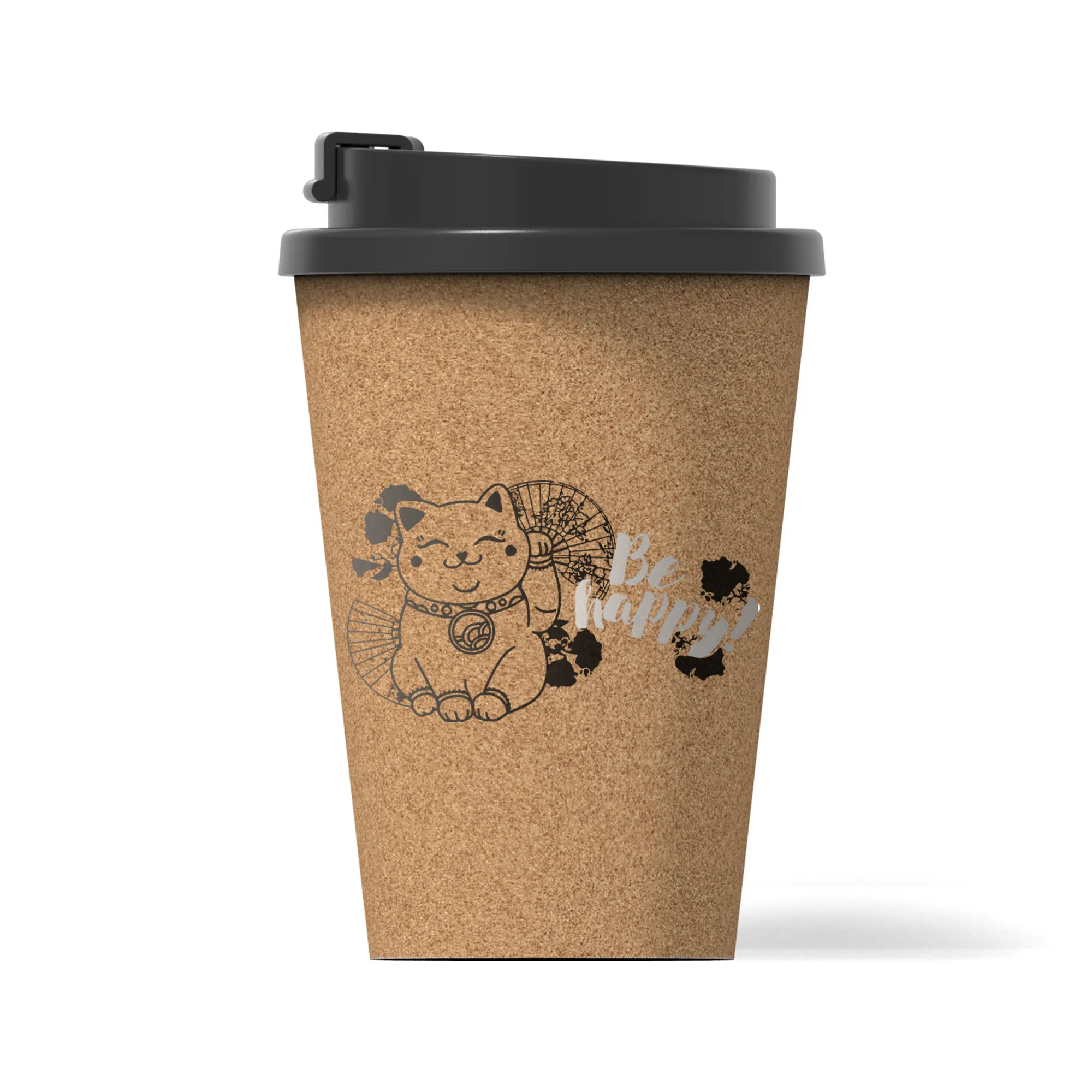 

cork travel coffee hand mug car cup juice PP cover wood mug, Colorful