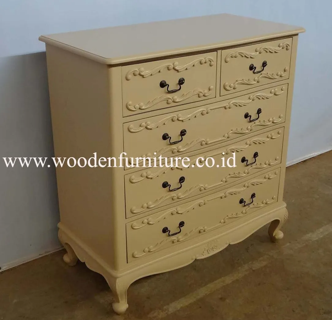 Wooden Tallboy Antique Reproduction Chest Of Drawers Vintage