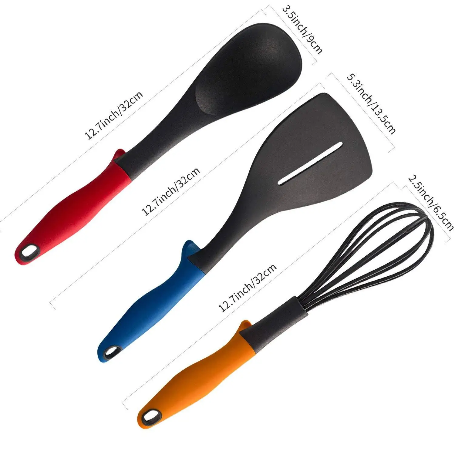 Amazon Non-slip Handle Nylon Kitchenware Set Non-stick Cooking Utensils