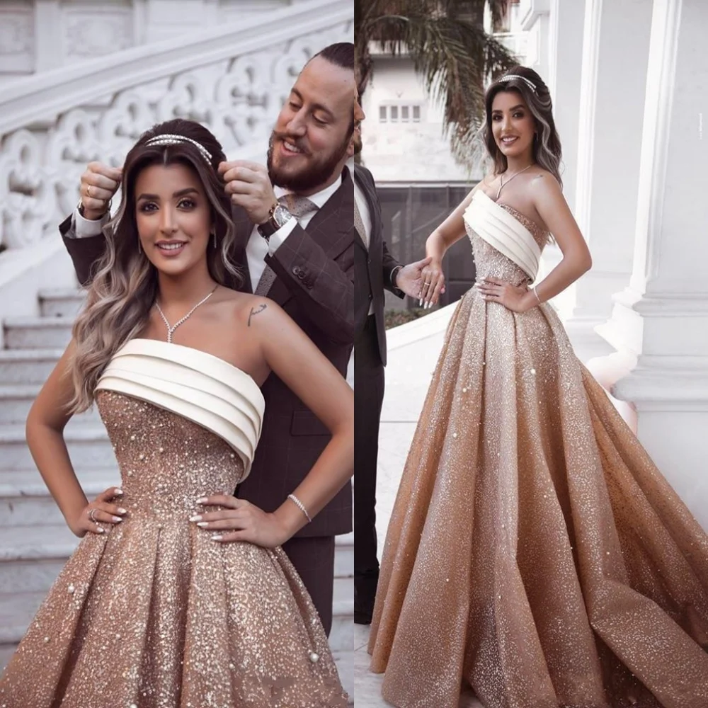 

Plus Size Evening Dresses Sweetheart Arabic Luxurious Prom Dresses Party Gowns, Custom made