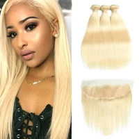 

Gold Supplier Soft & tangle free grade10A brazilian hair weave machine-tied Silky straight 613 blond virgin human hair