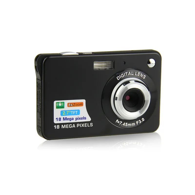 

Mini 2.7" TFT LCD Digital Camera 18MP HD 720P 8x Zoom Camcorder Anti-Shake Micro Camera Video CMOS Sensor USplug Black/Red/White