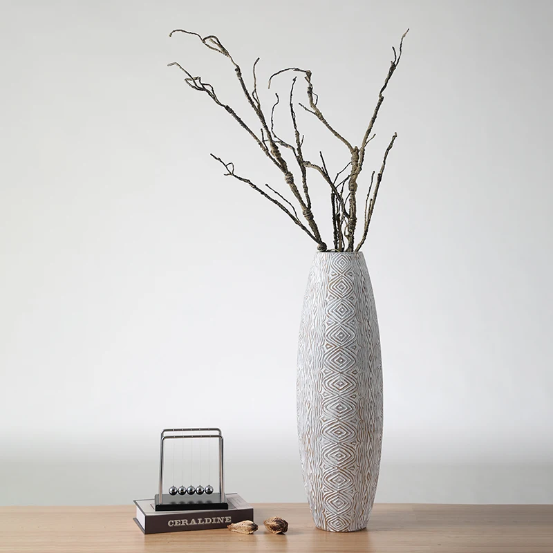 New White Modern Living Room Wholesale Resin Tall Decorative Floor