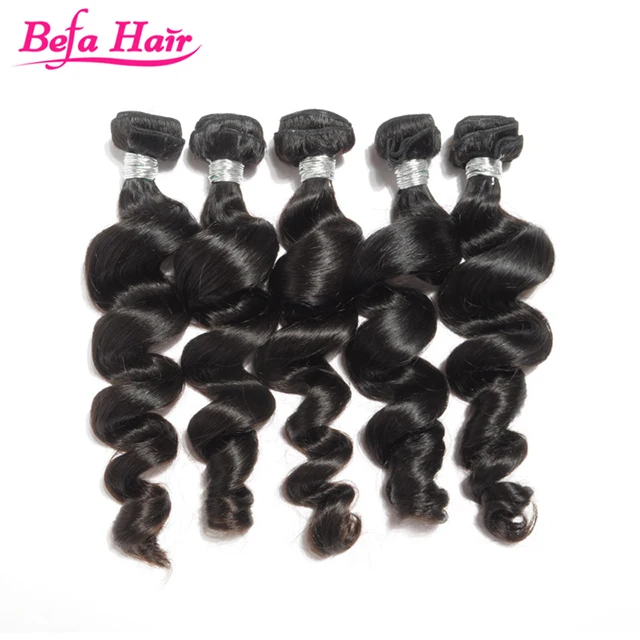 

Long lasting tangle and shed free natural color loose wave human hair weave for black women