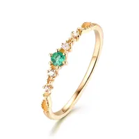

Simple Elegant Design 14K Solid Gold Jewelry Factory Wholesale Vintage Eternity Band Emerald Ring
