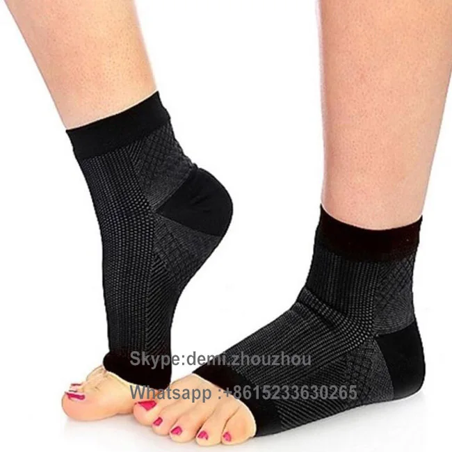 

Custom Unisex Foot Sleeve Plantar Ankle Brace Sports Yoga Compression Sock, Black white or customized