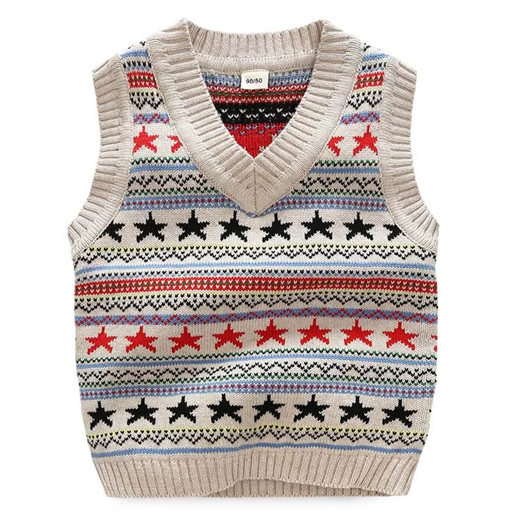 OEM ODM Factory Hot sale cotton five star design knit kids vest