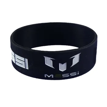 Custom Black Debossed Lionel Messi Silicone Bracelet For Men Custom Black Debossed Lionel Messi Silicone Bracelet For Men