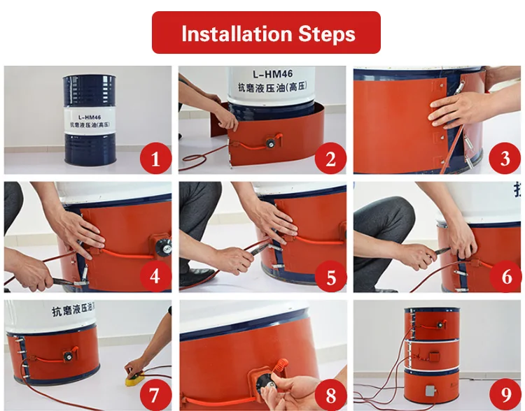 200 L 55 Gallon 220v 2000w Industrial Electric Silicone Oil Drum Band