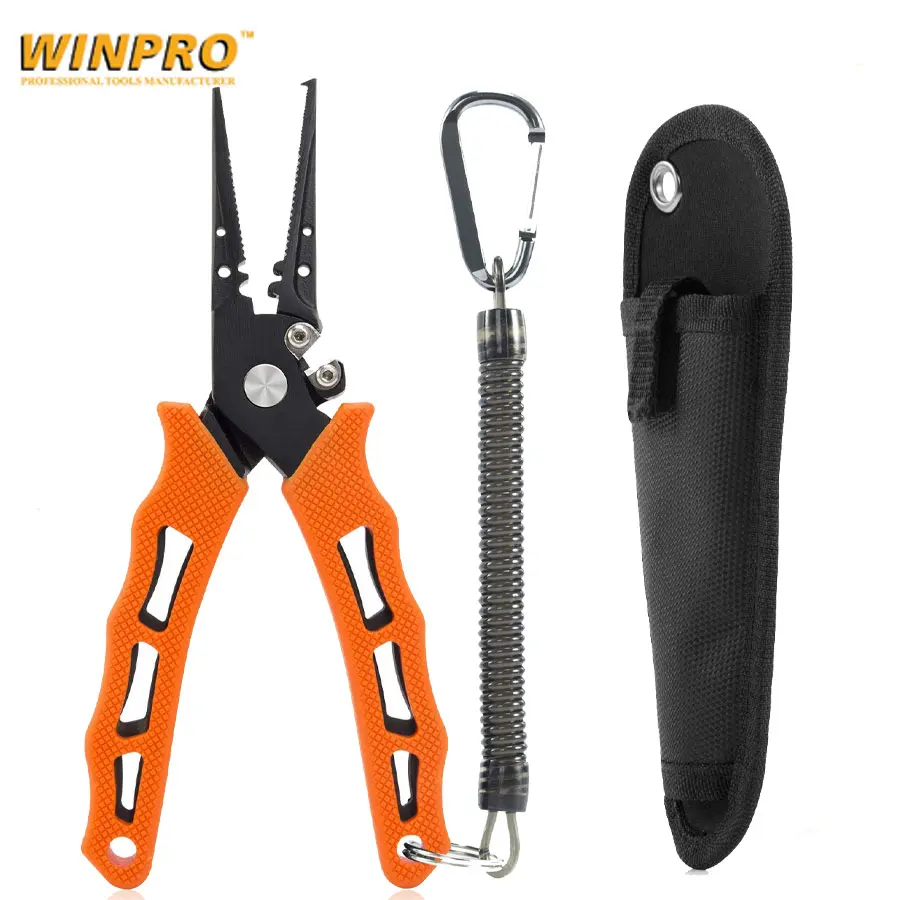 

Stainless Steel Titanium Coating Hook Removers fishing pliers, Orange black