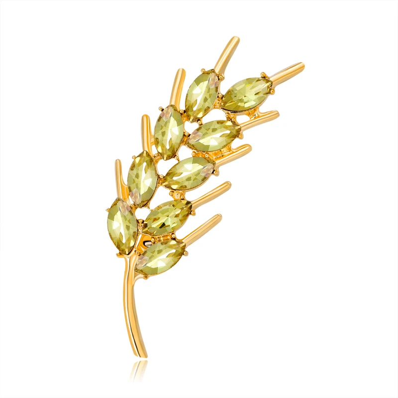 

Fashion Wheat Brooch Pins Women Jewelry korean metal leaf rhinestone brooch, Picture shows