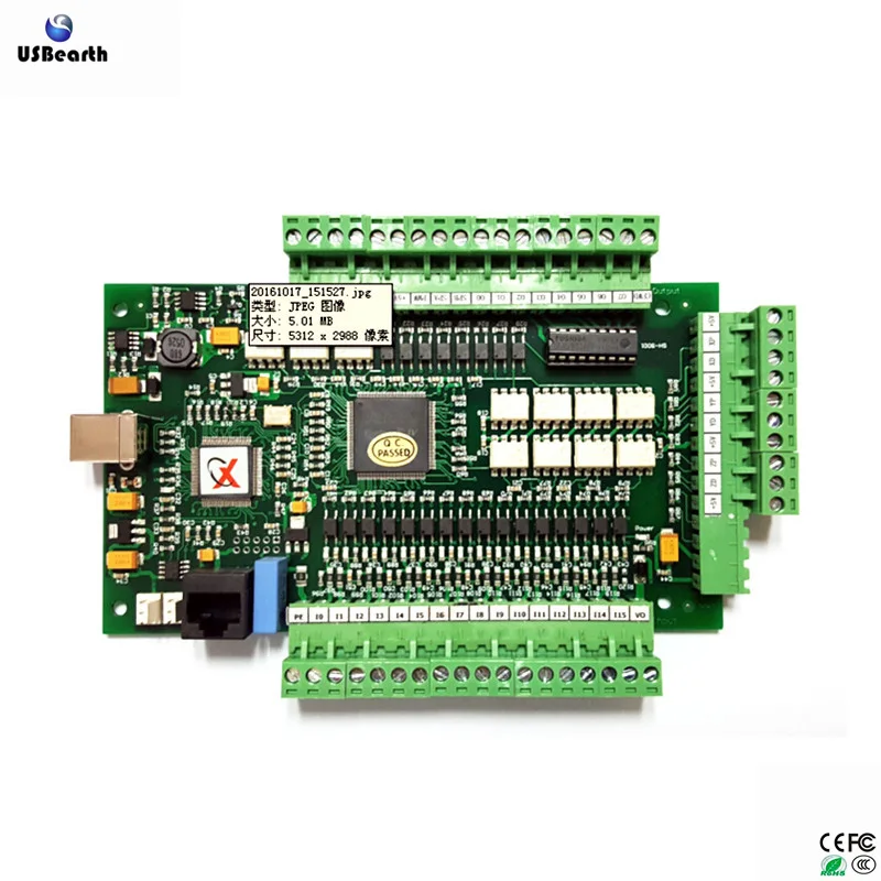 5 Achsen USB Breakout Board Interface Mach3 CNC Motion Control Karte f/ür Schrittmotor mit USB-Kabel