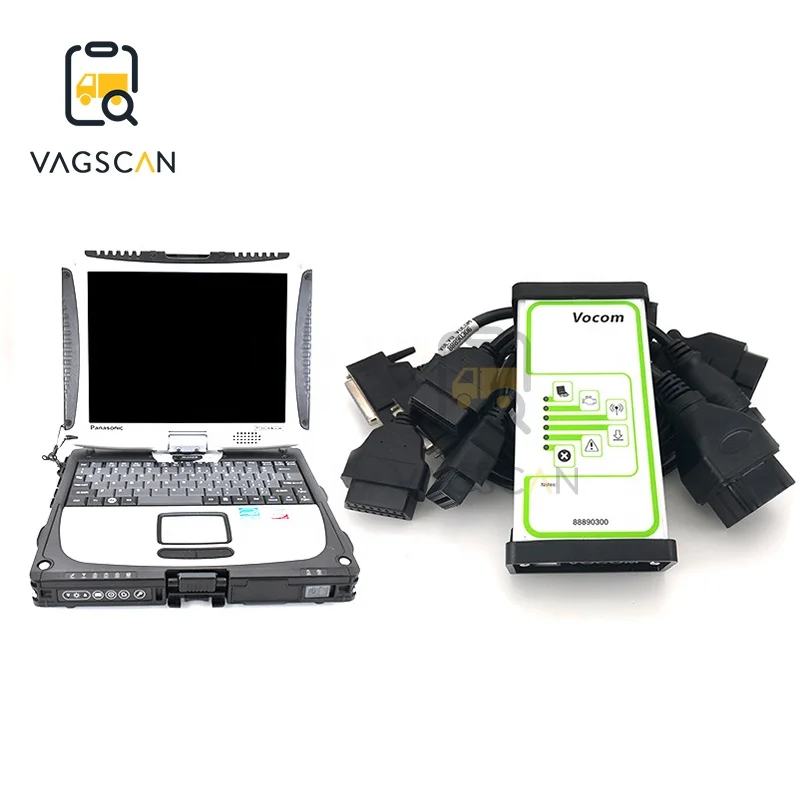 

Vcads Truck Diagnostic tool for volvo Vocom 88890300 excavator scanner with Toughbook CF19 Tech tool