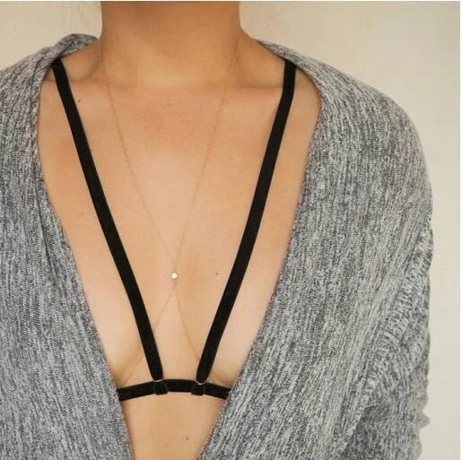 

Sexy Girl' Cut Out Flannel Chest Strap Clothing Accessory