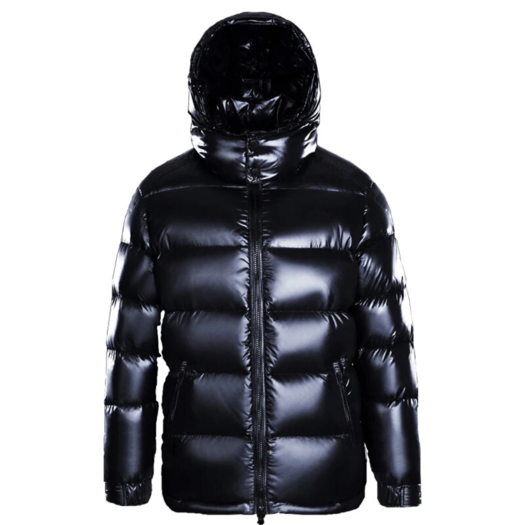 black shiny winter jacket