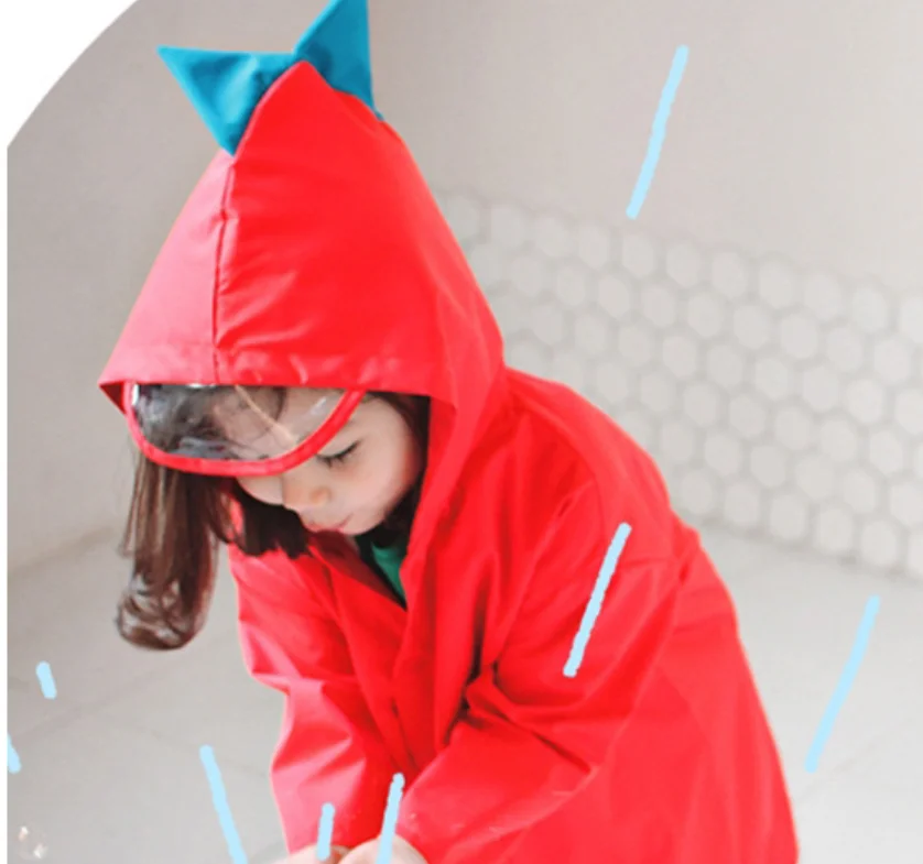 

Cute Small Dinosaur Waterproof Polyester Rain Coat Boy Children Girls Student Baby Raincoat