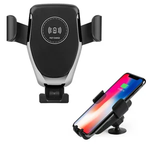 10w Fast Charging Gravity sensor Car Mount Qi Wireless Chargers Automatic Clamping Holder 360 Degree Rotatable USB Car Charger