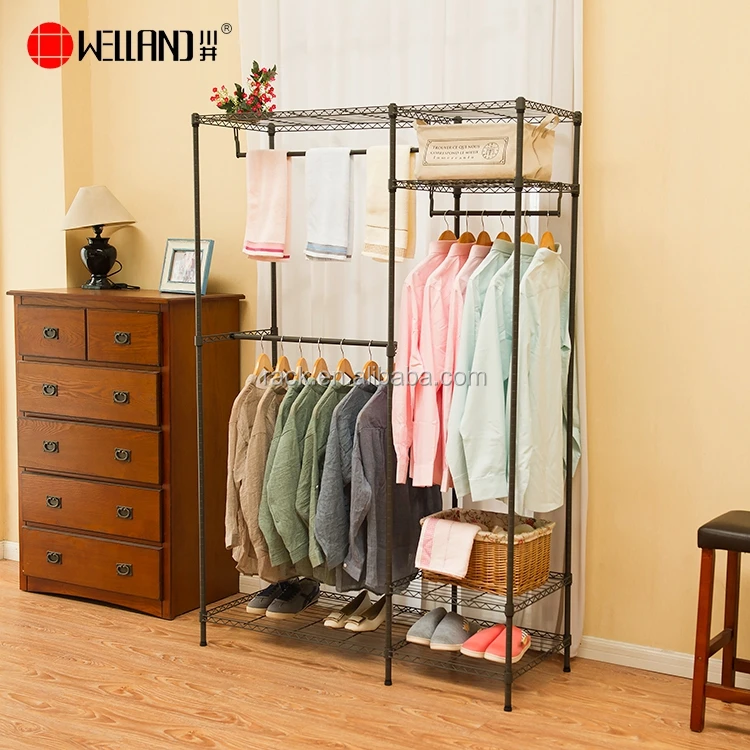 Adjustable Metal Wire Closet Shelving For Wardrobe Rack With Nonwoven Cover Buy Wardrobe,Wire