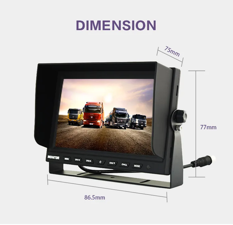 High Density 9inch Tft Lcd Dvr Recording Monitor Quad 9 Inch Monitor