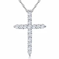 

RINNTIN ON56 Hot Sale Women Accessories Austrian Cubic Zirconia Trendy Cross Pendant Necklace jewelies