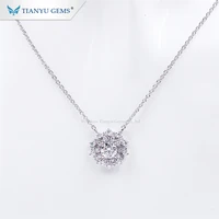 

Tianyu gems sunflower jewellery 925 sterling silver gold plated moissanite pendant necklace for ladies