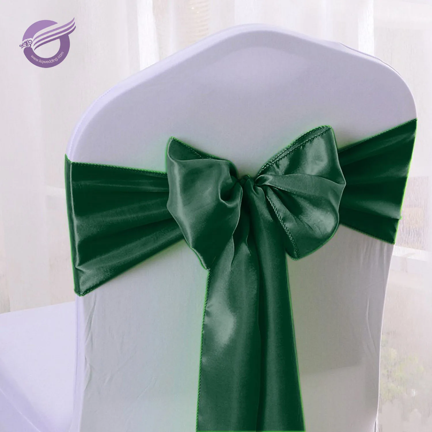 Bs00042 Hunter Green Satin Chair Sashes For Chair Cover Buy Sashes