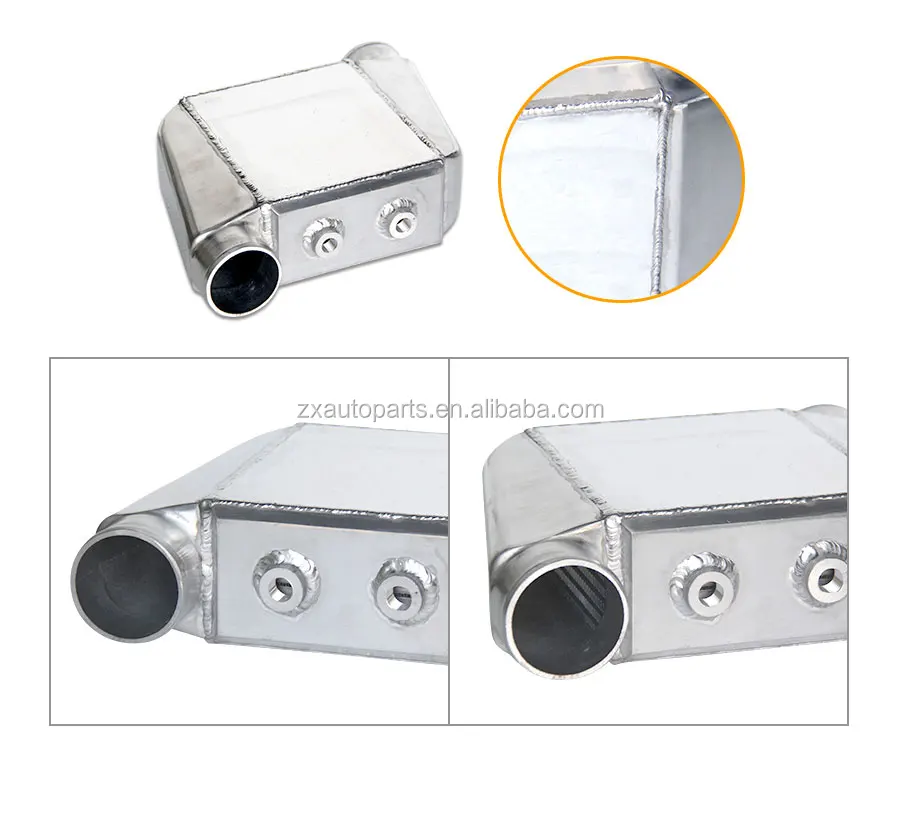 Universal Polished Chargecooler Liquid Air/water Intercooler 3 Inlet/outlet