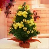 2016 desktop Yellow mini crystal decorated christmas trees for sale