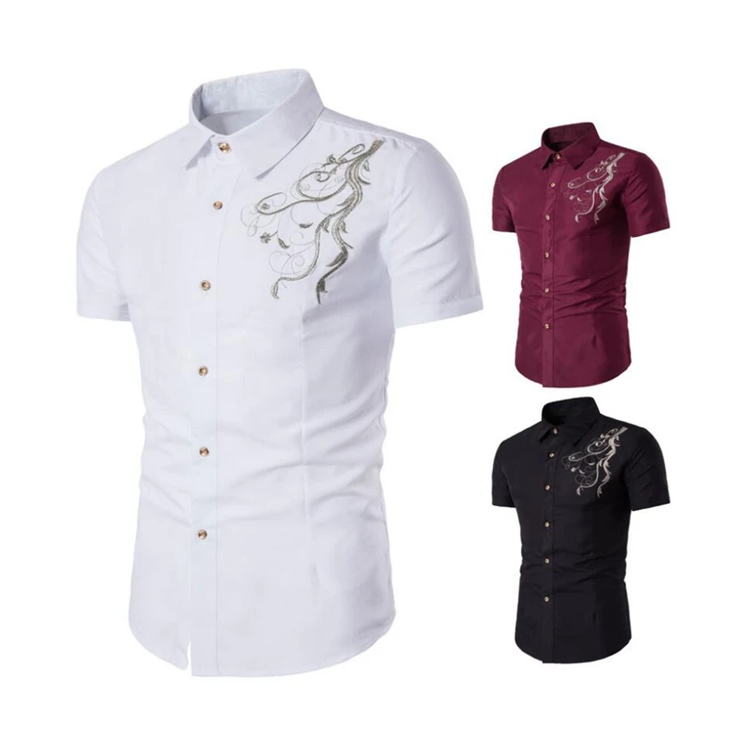 

XH046 White mens shirt casual cotton polyester in stock /oem, As per picture