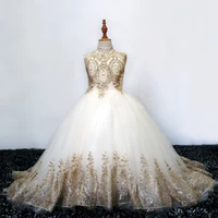 

prompt ball gown little flower girls dresses pageant dresses gold high neck ball gown dress for christmas