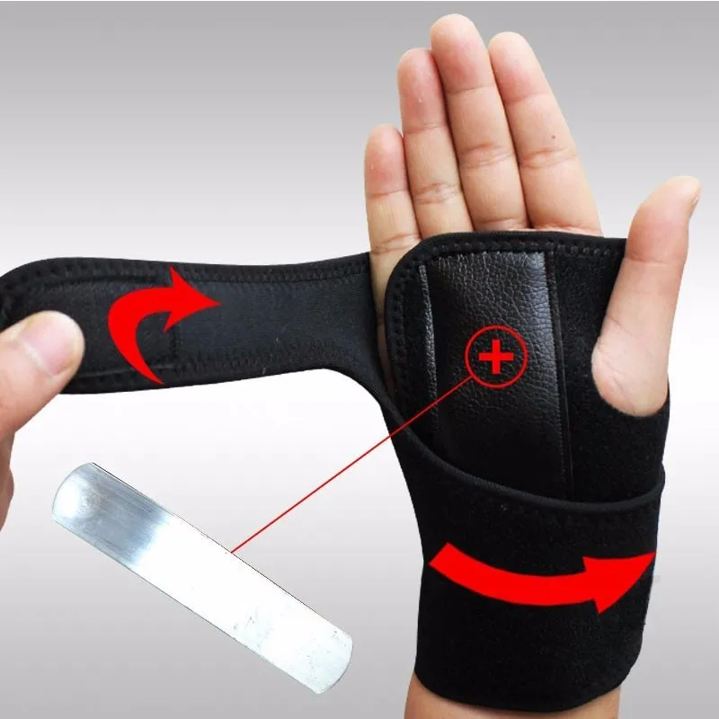 QS Wrist Brace Support Gym Straps Strain pain relief wrap bandage pair Set of 2 