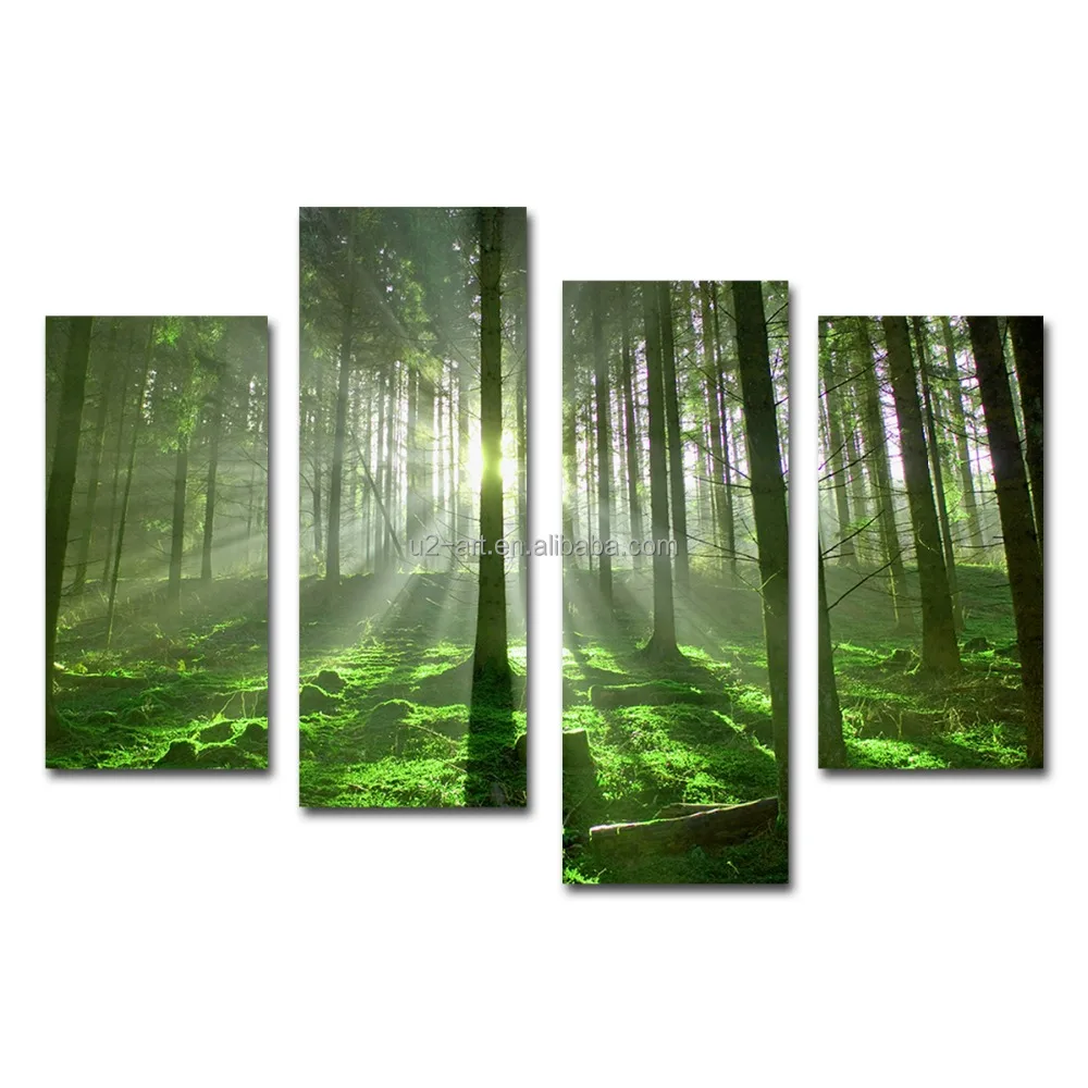 Forest sunshine landscape artwork group canvas printing