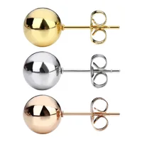 

Wholesale high quality 14k gold stainless steel bead ball stud earring