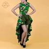 O Neck Sleeveless Floral Print Irregularity African Shorts Jumpsuit For Women